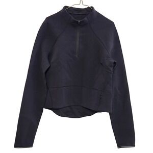 Lululemon Black Scuba Half Zip Cropped Pullover Women Size 4